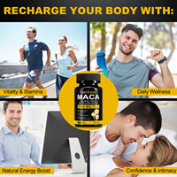 Cápsulas OneBotanical OEM de Raíz de Maca Negra, Roja y Amarilla para Hombres, Vitalidad Hormonal y Resistencia, Suplemento Energético Herbal