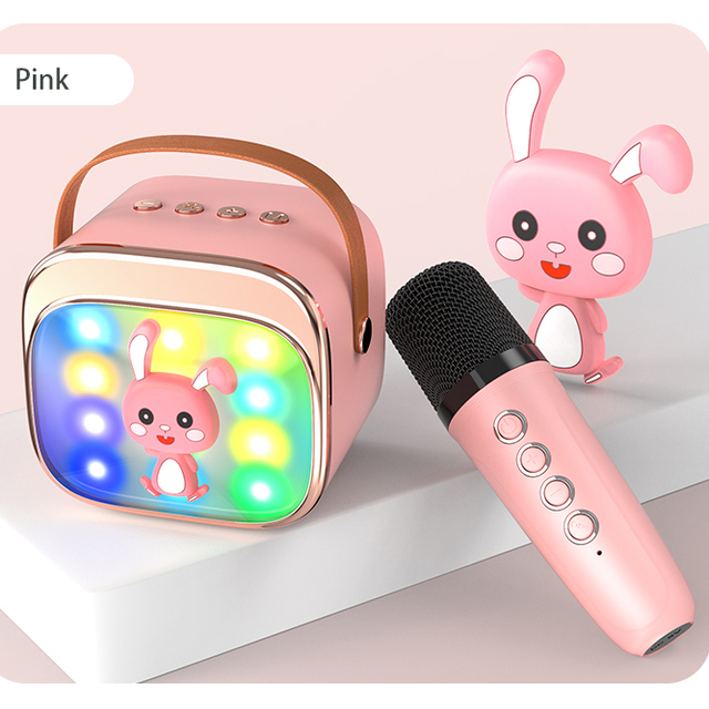 Portable Kids Karaoke System with Home Audio Amplifier and Two Wireless Handheld Microphones for Anywhere