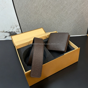 Portefeuille et ceinture pour homme en cuir véritable, style original, marque de luxe pour homme, minimaliste, ensemble de portefeuille et ceinture pour homme Lvs - Product Image 4