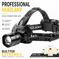 Multifuncional Impermeable de 30w 90 °   Linterna Frontal Ajustable de 800lm, Linterna LED de Largo Alcance para Exteriores con Tercera Luz