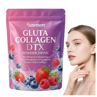 Poudre de Collagène OEM en Gros avec Vitamine C, Peptides de Collagène, Poudre de Canneberge, Suppléments de Beauté pour Blanchir la Peau, Boisson en Poudre de Collagène L-Glutathion