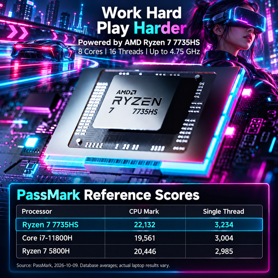 Business Notebook AMD Ryzen 7 7735HS 15.6 FHD 16GB LPDDR5 256GB SSD ...