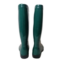 Bottes de pluie imperméables en PVC vert bon marché pour hommes Gumboot pour le travail