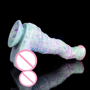 Silicone liquido cazzo pene animale cavallo cane Dildo realistico vene dei capezzoli Dildo con ventosa giocattolo del sesso - Product Image 6