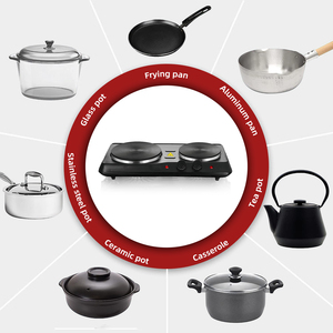Nuevo comercial 1500W + 1000W placa caliente 2 placas encimera hogar cocina pequeño electrodoméstico <span class=keywords><strong>Mesa</strong></span> estufa eléctrica para cocinar - Product Image 6