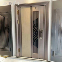 Puerta de Aluminio de Seguridad para Exteriores de Diseño Moderno Personalizado ZS, Aislamiento Térmico, Insonorización, Impermeabilización, Antirrobo