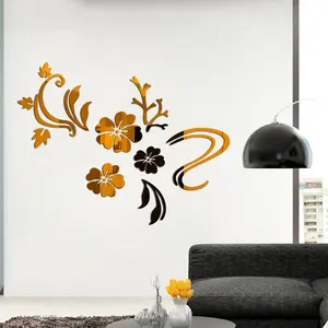 Romantische Blumen rebe Acryl spiegel Wanda uf kleber DIY 3D Drei dimensionale Wanda uf kleber Möbel Dekoration Aufkleber