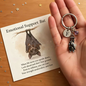 พวงกุญแจรูปค้างคาวโลหะกลับหัว พร้อมการ์ดสร้างแรงบันดาลใจ สำหรับเป็นของขวัญเพื่อน เพื่อแสดงความห่วงใยและให้กำลังใจ - Product Image 3