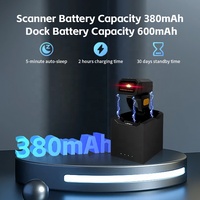 Lecteur d'anneau portable JR Z38W, scanner 2D portable, lecteur de doigts 380 mAh avec base de charge sans fil pour la livraison par coursier