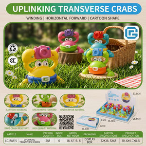 Jouet mécanique à remonter en forme de crabe de dessin animé, en plastique, longue portée, pour bébés et enfants - Product Image 5