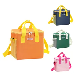 Nuevo estilo, bolsas de Picnic al aire libre personalizadas, fiambrera Bento grande, bolsa cuadrada aislada para el almuerzo
