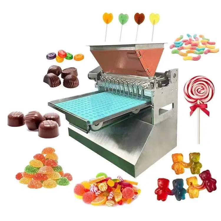 Produção Automática De Moldes De Bola De Pirulito E Formação De Gelatina Vitamina Gummy Bear Making Machine Máquina De Enchimento De Chocolate