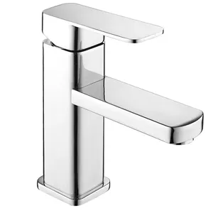 Neues Design Chrom oberfläche Einloch griff Badezimmer Gesicht Zink legierung Waschbecken Wasserhähne Mischer