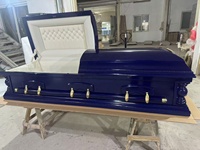 Cercueils en placage de bois de Paulownia de style américain SA46 avec doublure en velours blanc, finition cerisier, pour enterrement d'adultes, fabriqués en Chine