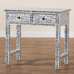 Home Decoret <b>Console</b> <b>Table</b> in Bone Inlay With White and <b>Black</b> Bone Inlay Mother of Pearl Inlay <b>Table</b> - Product Image 5