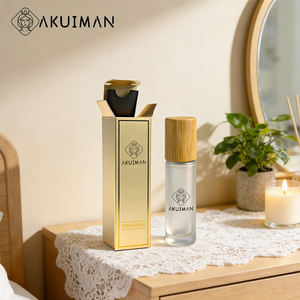 Prix d'usine – Flacons roll-on pour sérum contour des yeux, 5 ml, 8 ml, 10 ml, en verre ambré dépoli, avec bouchon à vis en plastique motif bambou et bille métallique - Product Image 5