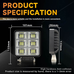 Venta al por Mayor de Faros LED Cuadrados de Alta Potencia de 12V 144W 72smd, Luz Antiniebla de Conducción de 36MM, Luz de Trabajo LED de 4 Pulgadas W-42 con 2 Años de Garantía - Product Image 5