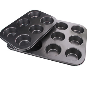 Molde para hornear muffins de 6 cavidades, antiadherente, de acero al carbono, apto para horno, para pasteles, tartas de huevo, cheesecake, DIY - Product Image 5