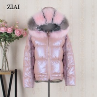 Vente en gros manteau réversible en duvet pour femmes col court en fourrure capuche femmes manteaux réversibles d'hiver Parka femme manteau à bulles veste bouffante