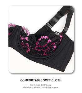 חזייה חדשה סקסית תחרה חצי קאפ מרופדת תומכת בטן נגד צניחה הלבשה תחתונה פוש אפ חזייה תמיכה גבוהה עם ברזלים לנשים - Product Image 6