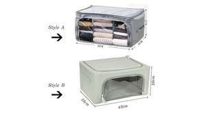 Asas <span class=keywords><strong>de</strong></span> transporte <span class=keywords><strong>de</strong></span> ventana transparente grande, organizador <span class=keywords><strong>de</strong></span> bolsas <span class=keywords><strong>de</strong></span> almacenamiento plegables para <span class=keywords><strong>ropa</strong></span>, mantas, armario y dormitorios - Product Image 6