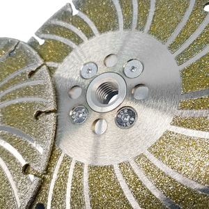 Lame de scie diamantée amovible en acier inoxydable usinée CNC, filetage 125xM14, pour perçage et découpe. - Product Image 2