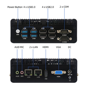 Mini PC Industrial Intel I3-7020U/I3-8130U/I3-10110U, 8 <span class=keywords><strong>USB</strong></span>, 2 LAN, Firewall, Router, Refrigeración por Ventilador, Chasis de Servidor Industrial - Product Image 2