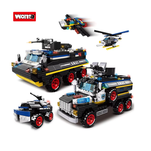 WOMA TOY C0592 32 en 1 SWAT Police Voiture blindée de combat Bateau de <span class=keywords><strong>patrouille</strong></span> Blocs de construction Briques <span class=keywords><strong>Jouet</strong></span> Juguetes Set - Product Image 1