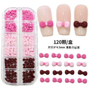 10 Piezas/bolsa Decoración de <span class=keywords><strong>Uñas</strong></span> de Resina con Lazo de Aurora 3D, Lindos Adornos de <span class=keywords><strong>Uñas</strong></span> con Cinta Roja Mágica, Dijes de Pedrería para Manicura - Product Image 5