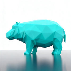 Modelos de Diseño Geométrico <span class=keywords><strong>3D</strong></span> Personalizados, Escultura de Hipopótamo de Resina - Product Image 5