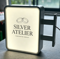 Boîte à lumière LED étanche IP65 haute luminosité, panneau publicitaire extérieur en aluminium et acrylique, logo personnalisé, éclairage suspendu