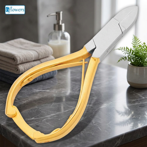 6flowers Professional Double Sided Nail Clippers Gold Handle Stainless Steel Straight Blade Manual DIY Nail Care <b>Tool</b> for Nails - Product Image 3