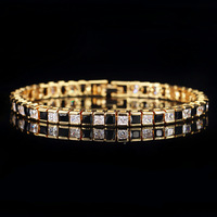 Accesorios minimalistas chapados en oro para mujer, joyería de muchos colores, pulseras de tenis con diamantes de cz 2020