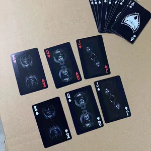 2024 공장 주문을 받아서 만들어진 방수 카드 게임 놀이 카드 포커 인쇄 서비스 앞면 뒷면 골드 블랙 화이트 실버 포커