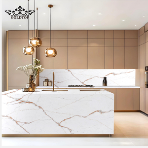 Losas de Cuarzo Pulido de Lujo GOLDTOP 5129, Piedra Blanca Platino con 5 Años de Garantía para Pisos Modernos, Cubiertas de Mesa y Paredes de Comedor - Product Image 4
