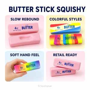 Southpeak Toy Butter Stick Squishy PU Slow Rebound Soft Feel Fidget Toy 14cm Colorful Styles Ages 3 Plus MOQ144 Wholesale WS - Product Image 6