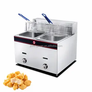 Table top single double tank frying machine commercial natural gas potato chips deep fryer for fried chicken