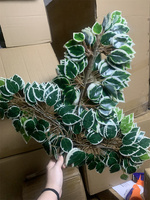 Feuilles artificielles au toucher réel, plantes, 12 pièces, feuilles de banian artificielles, feuilles vertes, décoration artificielle pour événements, décoration florale