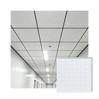 Placa de Techo Cuadrada Moderna de PVC, Ignífuga Clase A, Insonorizada, Impermeable, Resistente al Humo, 24x24 Pulgadas, para Uso Comercial y Residencial