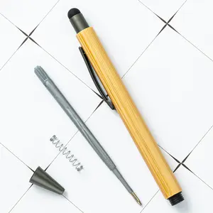 Caneta esferográfica UV cor impressão gravura logotipo publicidade caneta metal gancho toque cabeça bambu caneta