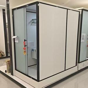 Salle <span class=keywords><strong>de</strong></span> bain préfabriquée complète WC Toilettes <span class=keywords><strong>Cabine</strong></span> <span class=keywords><strong>de</strong></span> <span class=keywords><strong>douche</strong></span> <span class=keywords><strong>de</strong></span> luxe avec porte coulissante et cadre pour usage hôtelier - Product Image 1