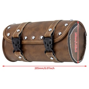 Alforja de Horquilla para Motocicleta de Cuero Bolsa de Herramientas Universal para Harley Softail Touring, Honda, <span class=keywords><strong>BMW</strong></span> y Yamaha - Product Image 4