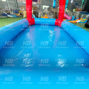 สระว่ายน้ำเป่าลมกลางแจ้งทรงกลมพร้อมผ้าคลุมและเต็นท์น้ำ - Product Image 6