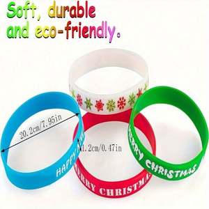 Bracelet en silicone de Noël, bracelet imprimé avec un motif de dessin animé, fête de Noël, bracelet en silicone créatif, logo personnalisé - Product Image 5