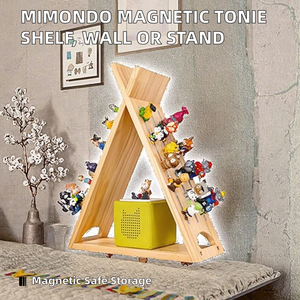 <span class=keywords><strong>Étagère</strong></span> à Tonies en bois magnétique moderne à trois niveaux avec support mural/sur pied sécurisé pour filles et garçons - Product Image 2