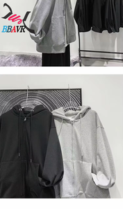 เสื้อฮู้ดซิปหน้า แขนยาว แฟชั่นสำหรับผู้ชาย เสื้อกันหนาวมีฮู้ดสำหรับผู้ชาย ฤดูใบไม้ร่วง ฤดูหนาว - Product Image 4