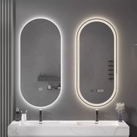 Miroir Intelligent LED Moderne pour Salle de Bain avec Interrupteur Tactile, Anti-Buée, Miroir Mural de Maquillage pour Salon et Villa