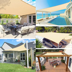 Voile d'ombrage triangulaire en polyester Oxford, toile de protection solaire imperméable pour patio et extérieur - Product Image 5