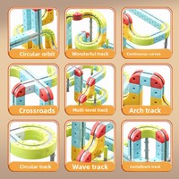 Bloques de Construcción de Plástico de Partículas Grandes Electric Harmony Magic, Juguetes Educativos Unisex de 4 a 6 Años, Pista Magnética Antigravedad Versátil