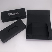 Boîte cadeau en papier pliable à rabat noir Shengcan prête à être expédiée pour lunettes de vue, lunettes de soleil